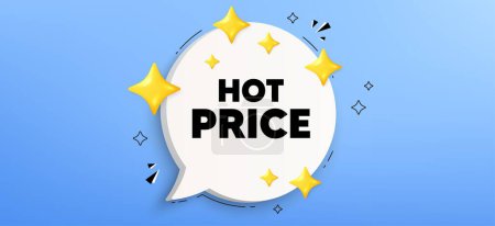 Illustration for Hot Price tag. Chat speech bubble banner. Special offer Sale sign. Advertising Discounts symbol. Hot price speech bubble message. Talk box infographics. Vector - Royalty Free Image
