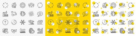 Illustration for Outline Ranking, Swipe up and Air conditioning line icons pack for web with Full rotation, Charging station, Time management line icon. Maximize, Heart, Wallet pictogram icon. Vector - Royalty Free Image
