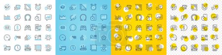 Illustration for Vector icons set of Messenger, Ranking star and Chemistry beaker line icons pack for web with Account, Time management, Approve outline icon. Pickup, Time, 24 hours pictogram. Vector - Royalty Free Image