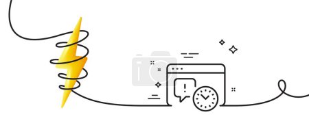 Illustration for Project deadline line icon. Continuous one line with curl. Time management sign. Internet symbol. Project deadline single outline ribbon. Loop curve with energy. Vector - Royalty Free Image