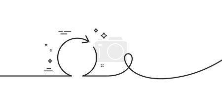 Illustration for Refresh line icon. Continuous one line with curl. Rotation arrow sign. Reset or Reload symbol. Synchronize single outline ribbon. Loop curve pattern. Vector - Royalty Free Image