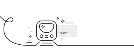 Illustration for Metro line icon. Continuous one line with curl. Subway underground transport sign. Train railway symbol. Metro single outline ribbon. Loop curve pattern. Vector - Royalty Free Image