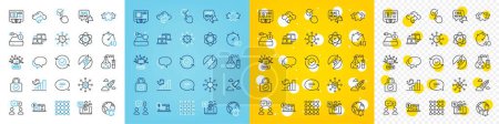 Illustration for Vector icons set of Online accounting, 5g technology and Fake news line icons pack for web with Timer, People voting, Online voting outline icon. Outsource work, Chemistry lab. Vector - Royalty Free Image