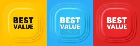 Illustration for Best value tag. Neumorphic offer banners. Special offer Sale sign. Advertising Discounts symbol. Best value podium background. Product infographics. Vector - Royalty Free Image