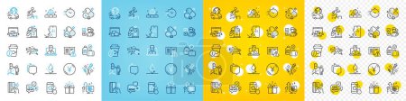 Illustration for Vector icons set of Diesel station, Online storage and Search flight line icons pack for web with Delivery service, Construction bricks, Voicemail outline icon. Telemedicine, Star rating. Vector - Royalty Free Image