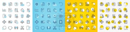 Illustration for Vector icons set of Compliance, Recovery data and Intestine line icons pack for web with Timer, Scissors, Time management outline icon. Phone pay, Approved award, Globe pictogram. User. Vector - Royalty Free Image