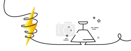 Illustration for Ceiling lamp line icon. Continuous one line with curl. Fixture light sign. Interior illuminate symbol. Ceiling lamp single outline ribbon. Loop curve with energy. Vector - Royalty Free Image