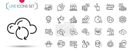 Illustration for Pack of Candlestick chart, Money tax and Packing boxes line icons. Include Calendar, Artificial intelligence, English pictogram icons. Touchscreen gesture, Dating app, Car rental signs. Vector - Royalty Free Image