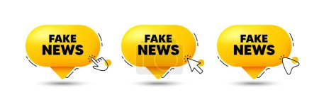 Illustration for Fake news tag. Click here buttons. Media newspaper sign. Daily information symbol. Fake news speech bubble chat message. Talk box infographics. Vector - Royalty Free Image