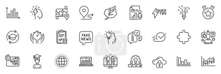 Illustration for Icons pack as Timer, Copyright chat and Ranking star line icons for app include Info, Journey, Quickstart guide outline thin icon web set. Continuing education, Web analytics. Vector - Royalty Free Image