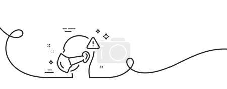 Illustration for Medical mask line icon. Continuous one line with curl. Safety breathing respiratory mask sign. Coronavirus face protection symbol. Medical mask single outline ribbon. Loop curve pattern. Vector - Royalty Free Image