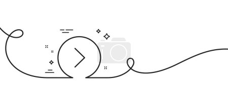 Illustration for Forward arrow line icon. Continuous one line with curl. Next Arrowhead symbol. Next navigation pointer sign. Forward single outline ribbon. Loop curve pattern. Vector - Royalty Free Image