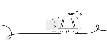 Illustration for GPS navigation line icon. Continuous one line with curl. Road path sign. Route map device symbol. Gps single outline ribbon. Loop curve pattern. Vector - Royalty Free Image