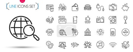 Illustration for Pack of Time management, Piggy bank and Thoughts line icons. Include Sports stadium, Molybdenum mineral, Washing machine pictogram icons. Wallet, Teamwork question, Refrigerator signs. Vector - Royalty Free Image