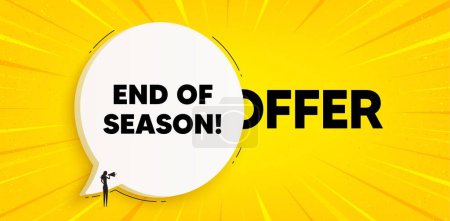 Illustration for End of Season Sale. Chat speech bubble banner. Special offer price sign. Advertising Discounts symbol. End season speech bubble message. Talk box background. Vector - Royalty Free Image