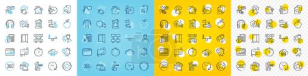 Illustration for Vector icons set of Financial goal, Street light and Finance calculator line icons pack for web with Video conference, Fake internet, Headphones outline icon. Oil barrel, Brand. Vector - Royalty Free Image