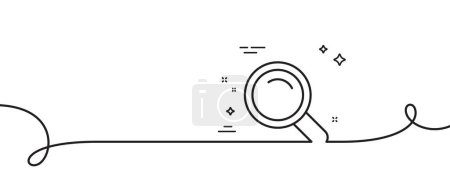 Illustration for Search line icon. Continuous one line with curl. Magnifying glass sign. Enlarge tool symbol. Search single outline ribbon. Loop curve pattern. Vector - Royalty Free Image