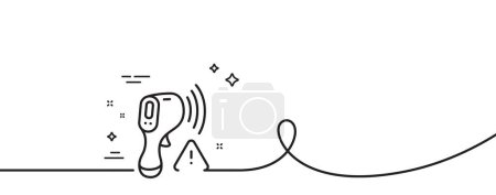 Illustration for Electronic thermometer line icon. Continuous one line with curl. Temperature scanner sign. Fever measuring symbol. Electronic thermometer single outline ribbon. Loop curve pattern. Vector - Royalty Free Image