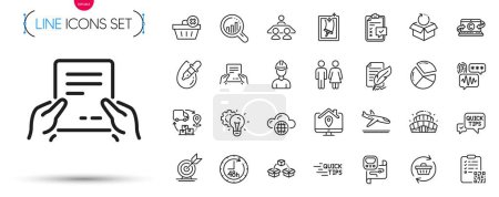 Illustration for Pack of Supply chain, Biometric security and Pie chart line icons. Include Metro map, Seo analysis, Window cleaning pictogram icons. Checklist, Feather signature, Arena stadium signs. Vector - Royalty Free Image
