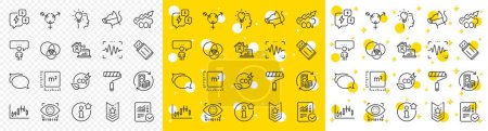 Illustration for Outline Info, Stress and Dog leash line icons pack for web with Paint roller, Voice wave, Usb flash line icon. Shoulder strap, Genders, Talk bubble pictogram icon. Consulting business. Vector - Royalty Free Image
