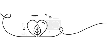 Illustration for Local grown line icon. Continuous one line with curl. Organic tested sign. Fair trade symbol. Local grown single outline ribbon. Loop curve pattern. Vector - Royalty Free Image