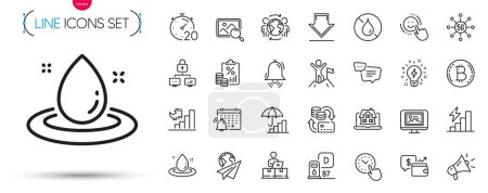 Illustration for Pack of Search photo, Smile and Megaphone line icons. Include Lock, Text message, Inflation pictogram icons. Consumption growth, 5g technology, Downloading signs. Clock bell, Timer. Vector - Royalty Free Image