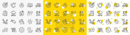 Illustration for Outline Web3, Mute sound and Chemistry experiment line icons pack for web with Approve, Online voting, Lounge line icon. Tax documents, Credit card, Road pictogram icon. Service. Vector - Royalty Free Image