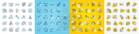 Illustration for Vector icons set of Furniture moving, Floor plan and Discounts cart line icons pack for web with Online market, Woman read, Water resistant outline icon. Cloud computing, Card. Vector - Royalty Free Image