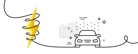 Illustration for Car wash line icon. Continuous one line with curl. Automatic cleaning sign. Clean vehicle symbol. Car wash single outline ribbon. Loop curve with energy. Vector - Royalty Free Image
