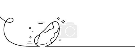 Téléchargez les illustrations : Icône ligne de noix du Brésil. Continu une ligne avec boucle. Signe de noix savoureux. Symbole alimentaire végétalien. Ruban de contour simple noix du Brésil. Courbe de boucle. Vecteur - en licence libre de droit