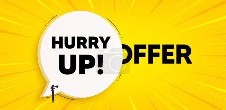 Illustration for Hurry up sale tag. Chat speech bubble banner. Special offer sign. Advertising discounts symbol. Hurry up sale speech bubble message. Talk box background. Vector - Royalty Free Image
