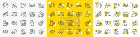 Illustration for Outline Time management, Target and Ice cream line icons pack for web with User idea, Gift, Inflation line icon. Touchscreen gesture, Divorce lawyer, Washing machine pictogram icon. Vector - Royalty Free Image