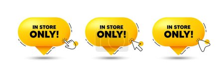 Illustration for In store sale tag. Click here buttons. Special offer price sign. Advertising discounts symbol. Store sale speech bubble chat message. Talk box infographics. Vector - Royalty Free Image