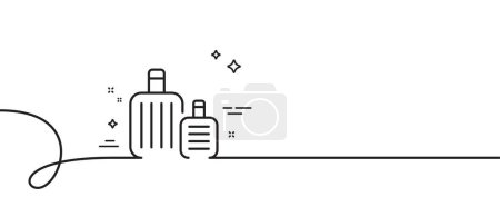Illustration for Baggage line icon. Continuous one line with curl. Travel luggage sign. Journey bag claim symbol. Baggage single outline ribbon. Loop curve pattern. Vector - Royalty Free Image