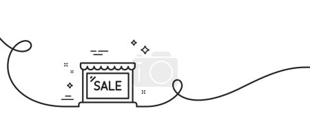 Illustration for Sale line icon. Continuous one line with curl. Shopping store discounts sign. Clearance symbol. Sale single outline ribbon. Loop curve pattern. Vector - Royalty Free Image