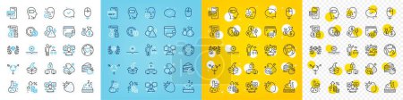 Illustration for Vector icons set of Wallet, Genders and Algorithm line icons pack for web with No sun, Inflation, Accounting outline icon. Cobalt mineral, Mattress, Chemistry lab pictogram. Usd coins. Vector - Royalty Free Image
