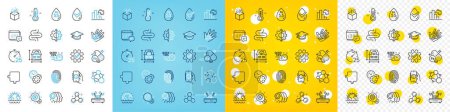 Illustration for Vector icons set of Puzzle, Time management and Fingerprint line icons pack for web with Dermatologically tested, Veins, Thermometer outline icon. Service, Augmented reality. Vector - Royalty Free Image