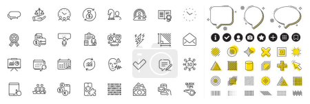 Illustration for Set of Binary code, Lgbt and Consulting business line icons for web app. Design elements, Social media icons. Accounting, Currency rate, Mail icons. Diploma, Calendar, Triangle area signs. Vector - Royalty Free Image