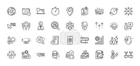 Swipe up, Inspect and Charging time line icons pack. AI, Question and Answer, Map pin icons. Wifi, Coronavirus statistics, Fingerprint web icon. Vector