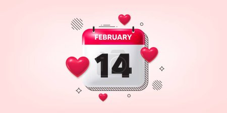Illustration for Calendar date of February 3d icon. 14th day of the month icon. Event schedule date. Meeting appointment time. 14th day of February. Calendar month date banner. Day or Monthly page. Vector - Royalty Free Image