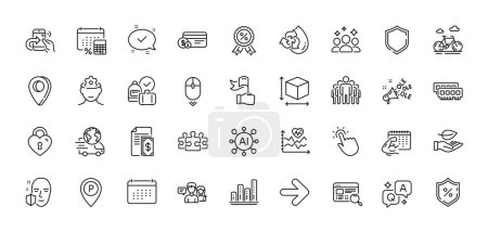Puzzle, Annual tax and Box size line icons pack. AI, Question and Answer, Map pin icons. Website search, Cardio training, Leaf web icon. Squad, Leadership, Parking pictogram. Vector