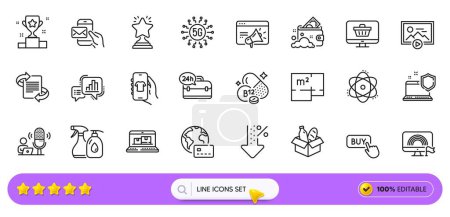 Illustration for Floor plan, Computer security and Internet pay line icons for web app. Pack of Web shop, Low percent, Launder money pictogram icons. Cleaning liquids, Messenger mail, Seo marketing signs. Vector - Royalty Free Image