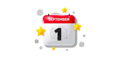 Illustration for Calendar date of September 3d icon. 1st day of the month icon. Event schedule date. Meeting appointment time. 1st day of September. Calendar month date banner. Day or Monthly page. Vector - Royalty Free Image