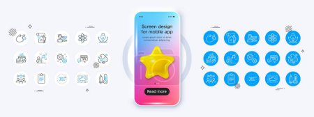 Pen tool, Music and Folate vitamin line icons. Phone mockup with 3d star icon. Pack of Success business, Clipboard, Quick tips icon. 360 degrees, Work, Manual doc pictogram. Vector