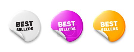 Illustration for Best sellers tag. Price tag sticker with offer message. Special offer price sign. Advertising discounts symbol. Sticker tag banners. Discount label badge. Vector - Royalty Free Image