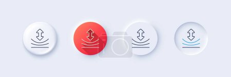 Resilience line icon. Neumorphic, Red gradient, 3d pin buttons. Elastic material sign. Line icons. Neumorphic buttons with outline signs. Vector