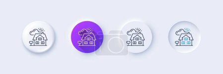 Realtor line icon. Neumorphic, Purple gradient, 3d pin buttons. Real estate agent sign. Property agency symbol. Line icons. Neumorphic buttons with outline signs. Vector