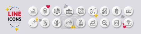 Update document, 5g notebook and Like video line icons. White buttons 3d icons. Pack of Elastic material, Payment, Augmented reality icon. Vector