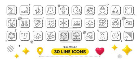 Illustration for Stress, Waterproof and 5g wifi line icons pack. 3d design elements. Electricity, Green energy, Stay home web icon. Coronavirus, Online education, Sulfur mineral pictogram. Vector - Royalty Free Image