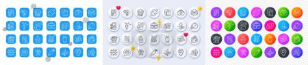 Hdd, Search employee and Carrot line icons. Square, Gradient, Pin 3d buttons. AI, QA and map pin icons. Pack of Online question, Fitness app, Approved teamwork icon. Vector
